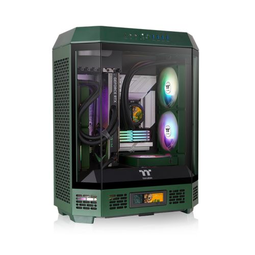 透视The Tower 600 中直立式机箱 竞速绿