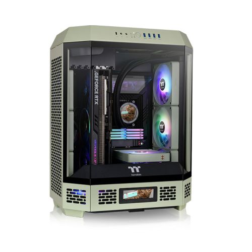 透视The Tower 600 中直立式机箱 抹茶绿