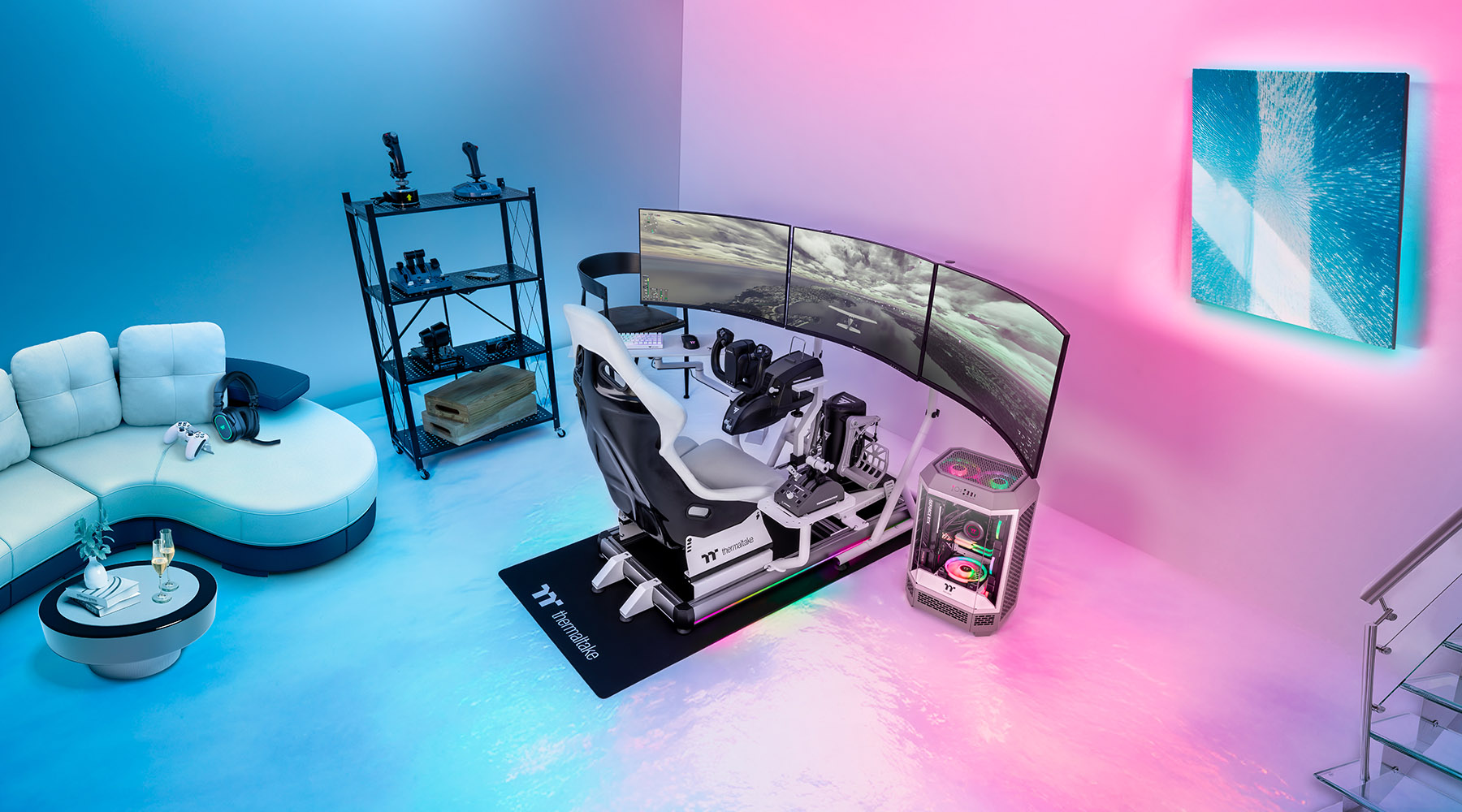 Side view of GF500 Flight Simulator Cockpit