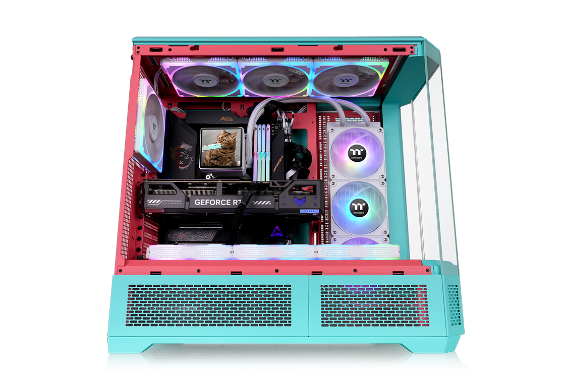 Thermaltake Tower 600 Mint Strawberryedition, octagonal prism design for flexibility and workspace integration